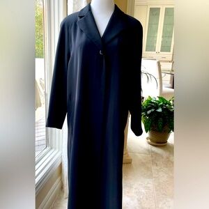 Long black light weight coat by Utex design.